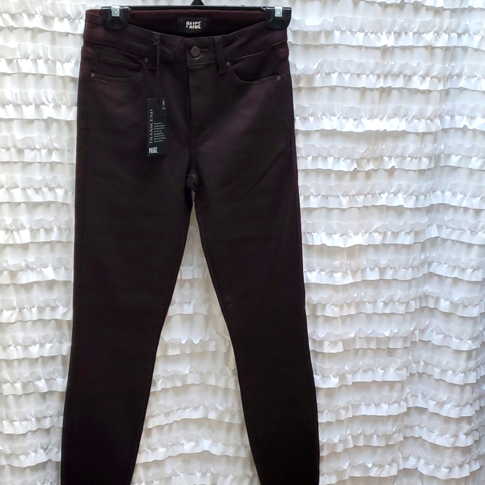 NWT Paige denim dark cherry luxe jeans, size 25